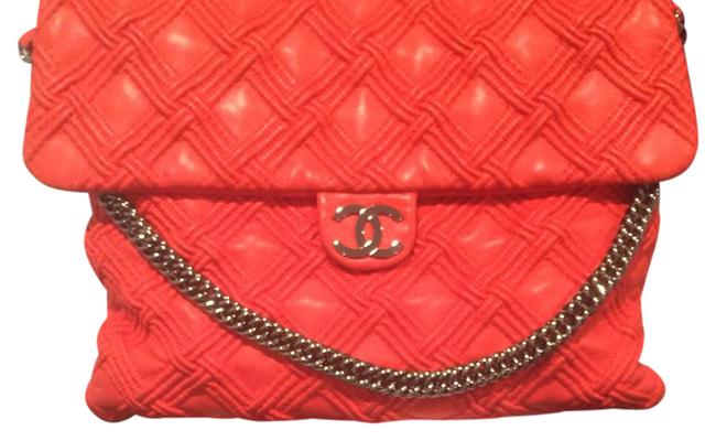 Chanel C Red Soft Leather Tote