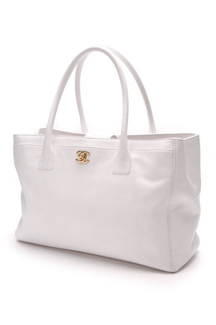 Chanel Bag Cerf Executive White Leather Tote